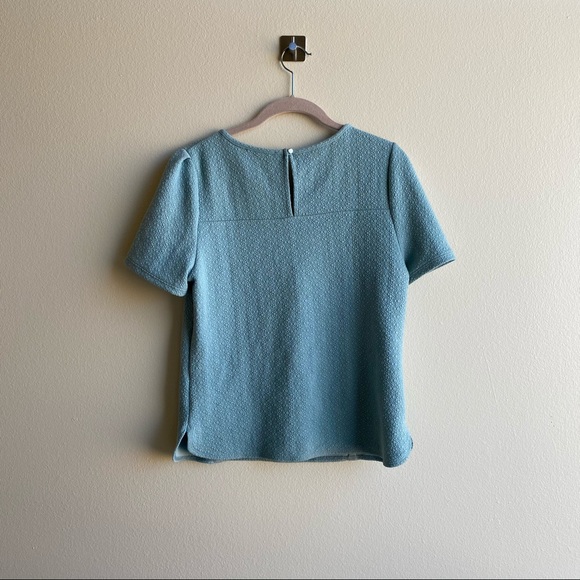 Oasis Tops Oasis Textured Seafoam Green Light Blue Top Blouse Sz